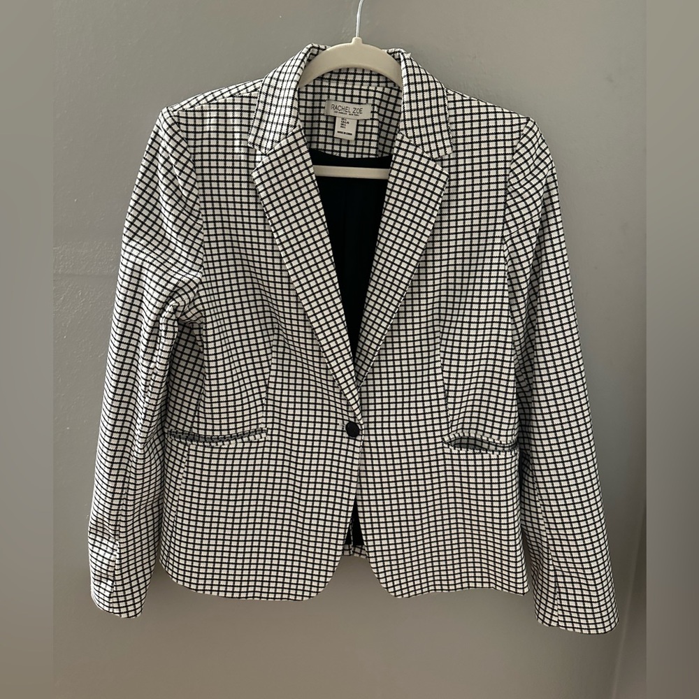 Rachel Zoe Plaid Blazer/ Suit Jacket Size Large - stretch